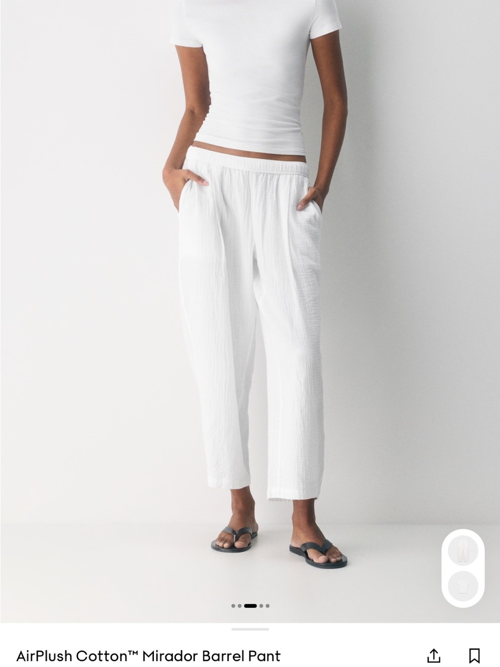 Aritzia Little Moon Mirador Barrel Pant - White